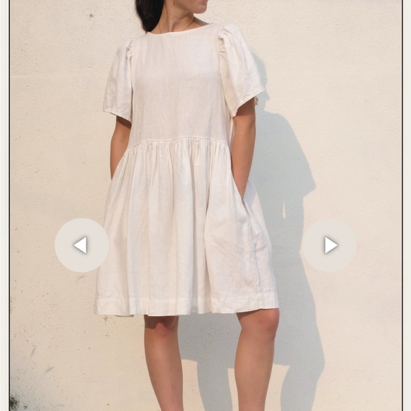 Shelter’s mini Agnes dress in white. 100% linen. Size small. - Picture 2 of 8